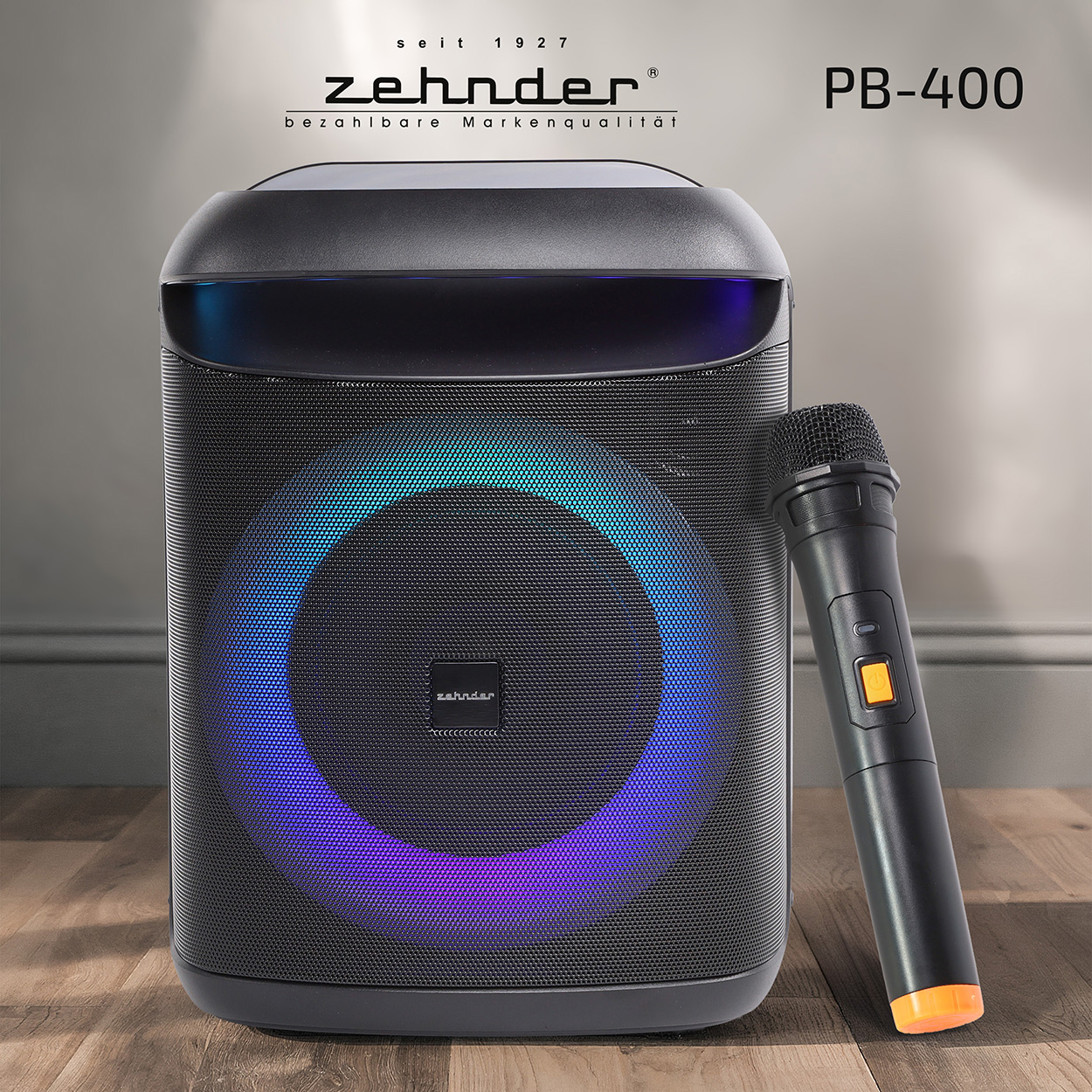 Power Audio PB-400 Partybox PMPO 400W (RMS 40W) + Mikrofon TWS – Bild 2