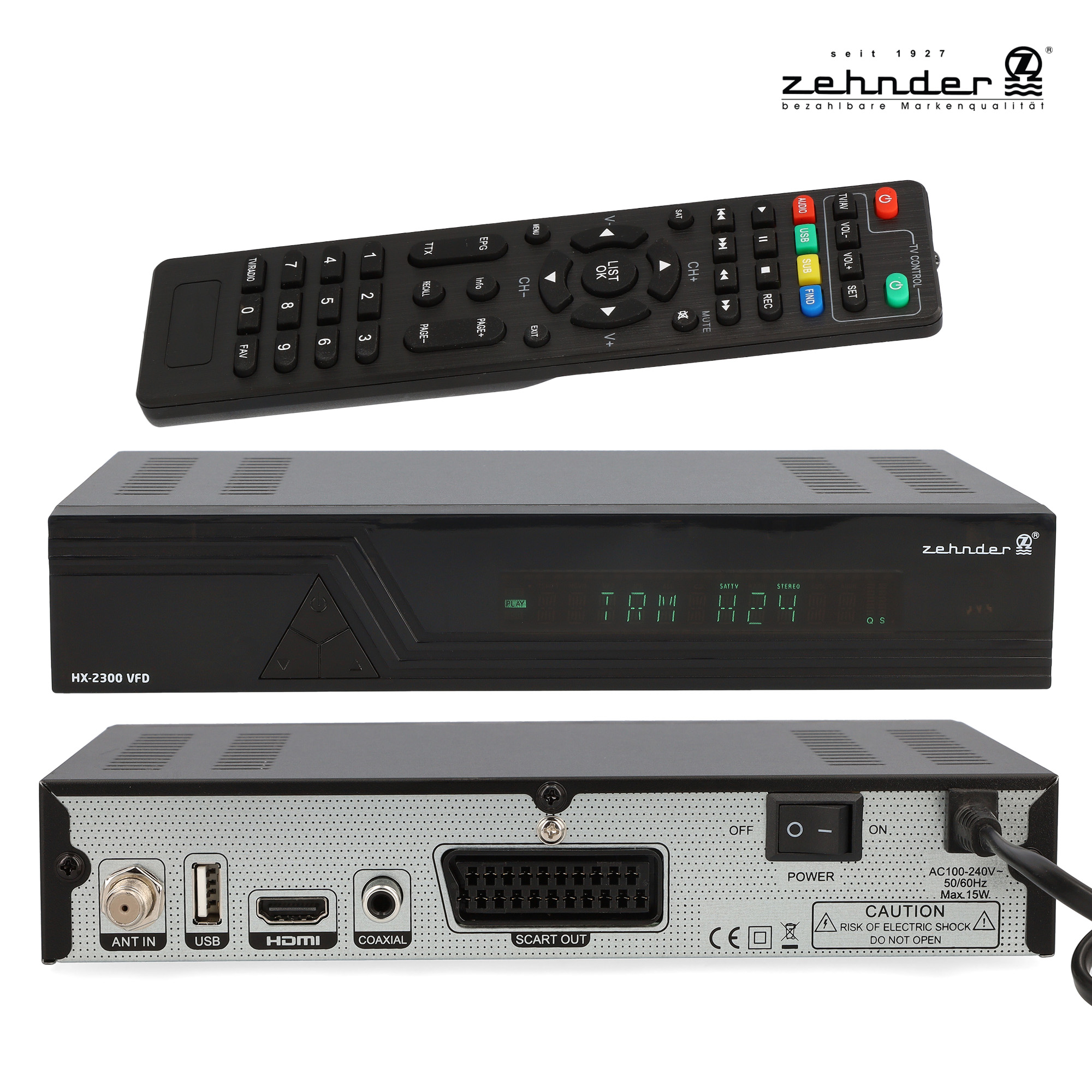Zehnder HX-2300 VFD DVB-S2 Digitaler Satelliten-Receiver FHD – Bild 6