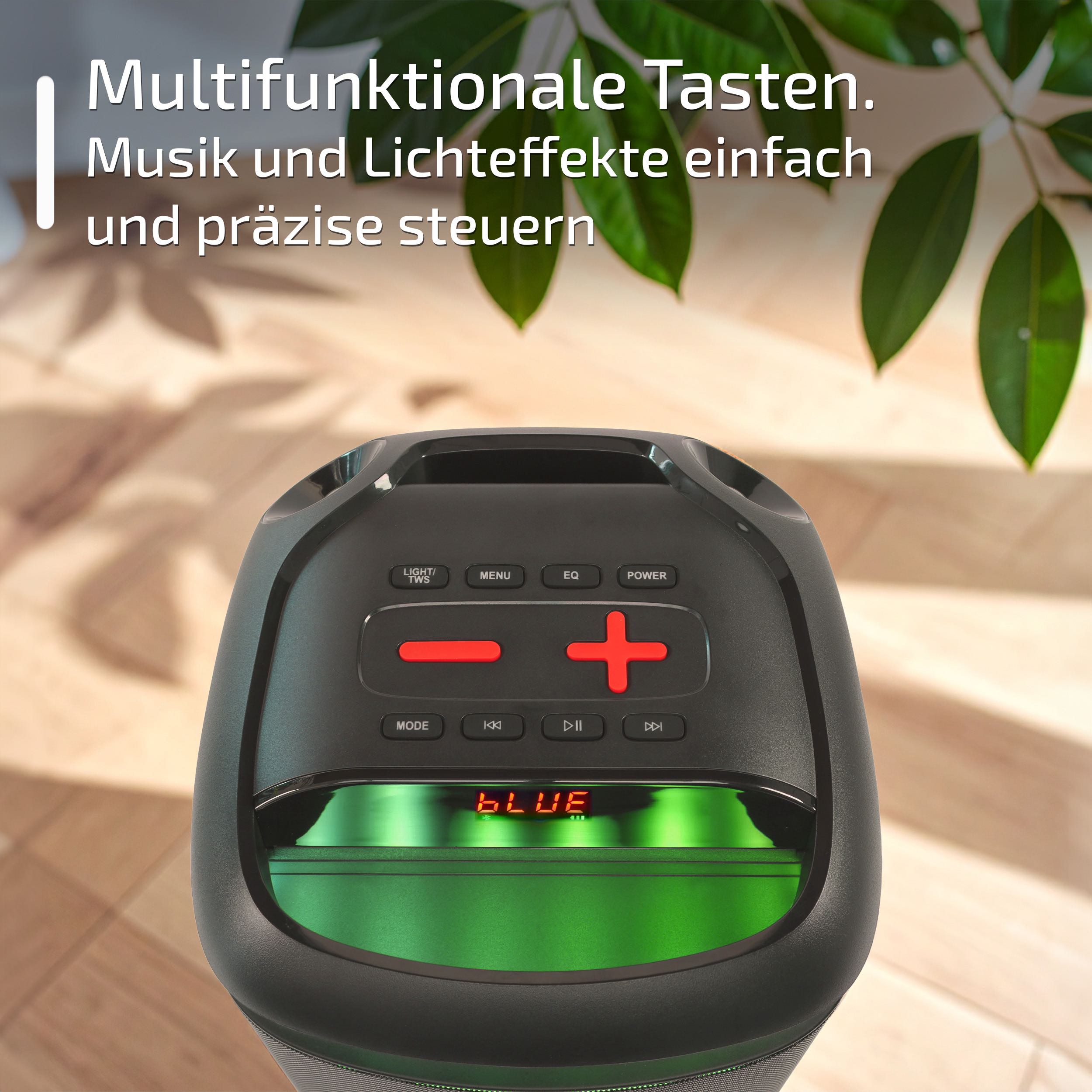 Power Audio PB-400 Partybox PMPO 400W (RMS 40W) + Mikrofon TWS – Bild 3