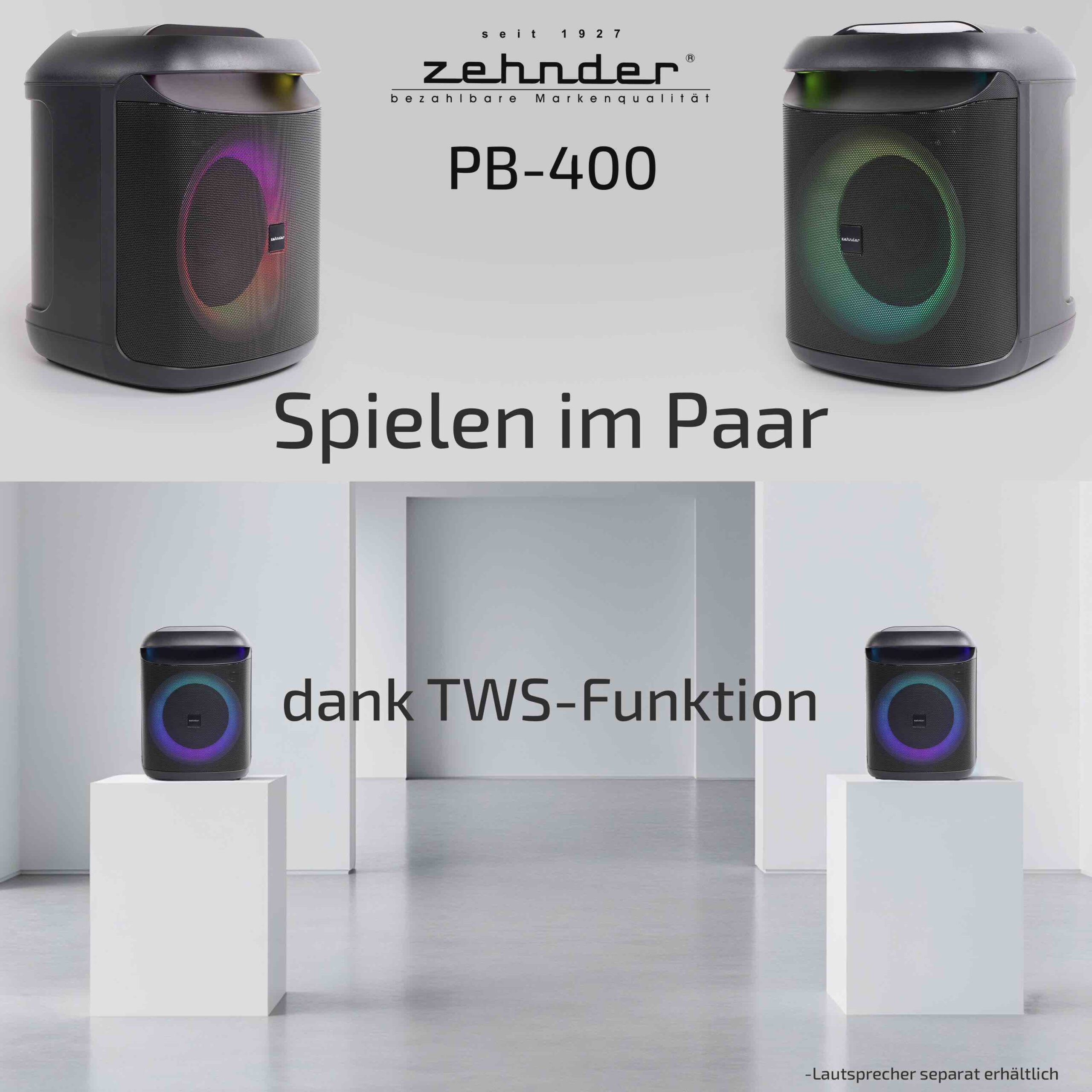 Power Audio PB-400 Partybox PMPO 400W (RMS 40W) + Mikrofon TWS – Bild 5
