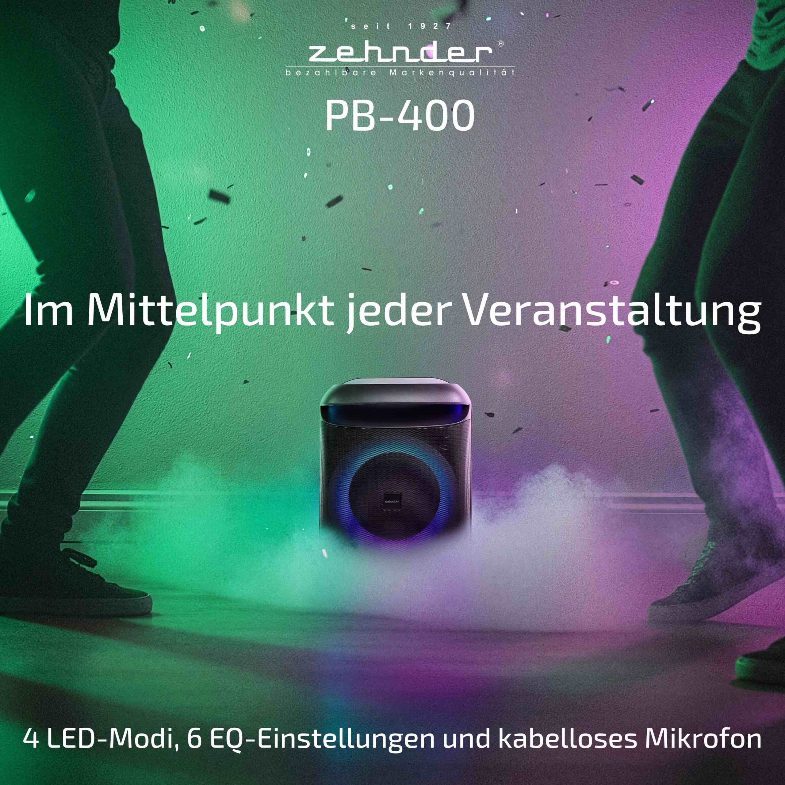 Power Audio PB-400 Partybox PMPO 400W (RMS 40W) + Mikrofon TWS – Bild 8